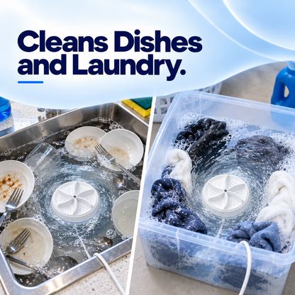 WashBuddy Turbo™ Portable Ultrasonic Washer for Dishes & Laundry