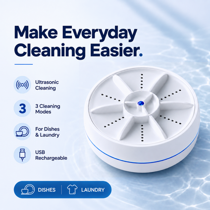 WashBuddy™ Portable Ultrasonic Washer for Dishes & Laundry
