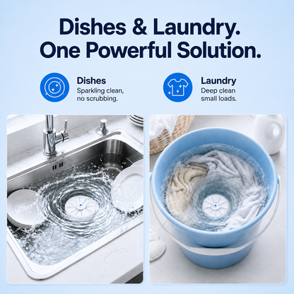 WashBuddy™ Portable Ultrasonic Washer for Dishes & Laundry