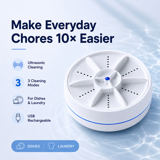 WashBuddy™ Portable Ultrasonic Washer for Dishes & Laundry